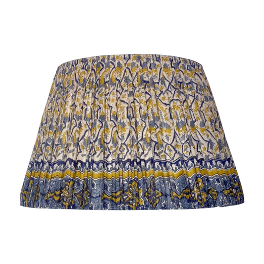 Blue and yellow Vintage Silk Lampshade
