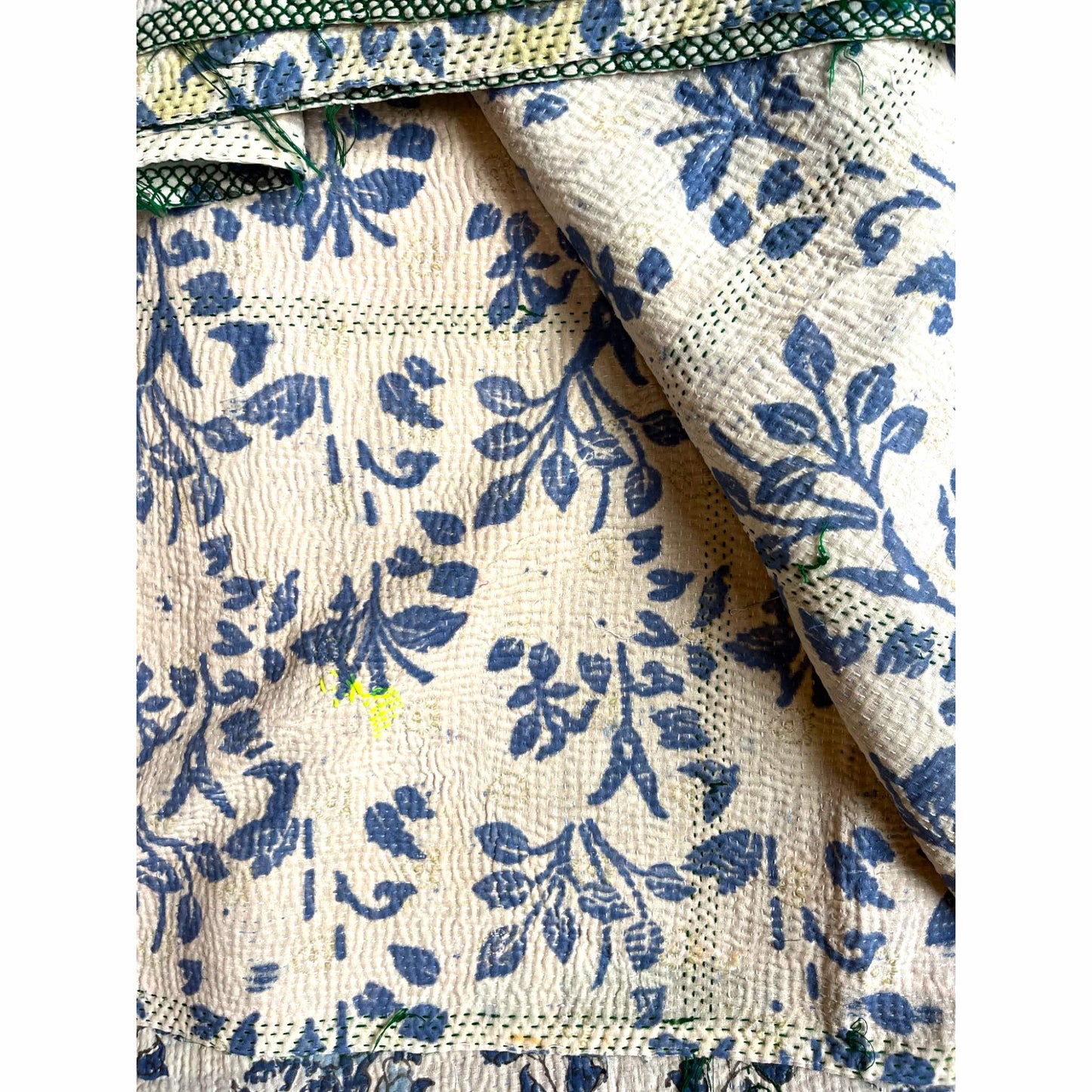 blue block print kantha