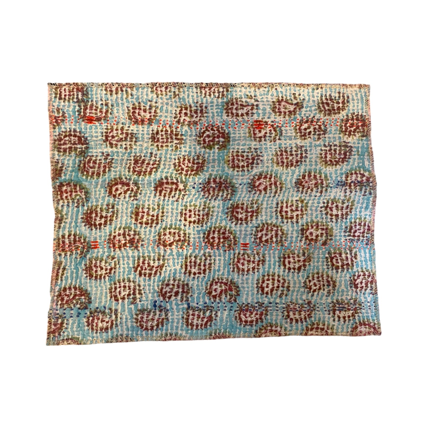 blue kantha placemat