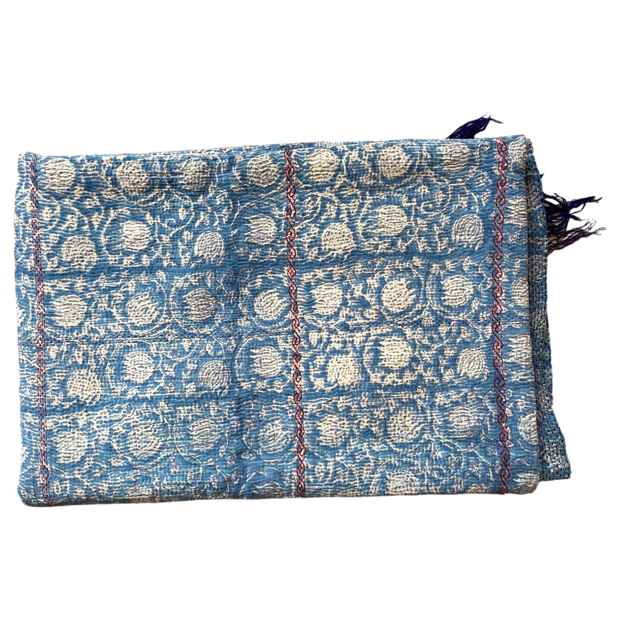 Kantha Quilt Twin Size Floral Kantha Quilt Block Printed Kantha kantha quilt blue twinTwin block print cheapest quilt blue twin