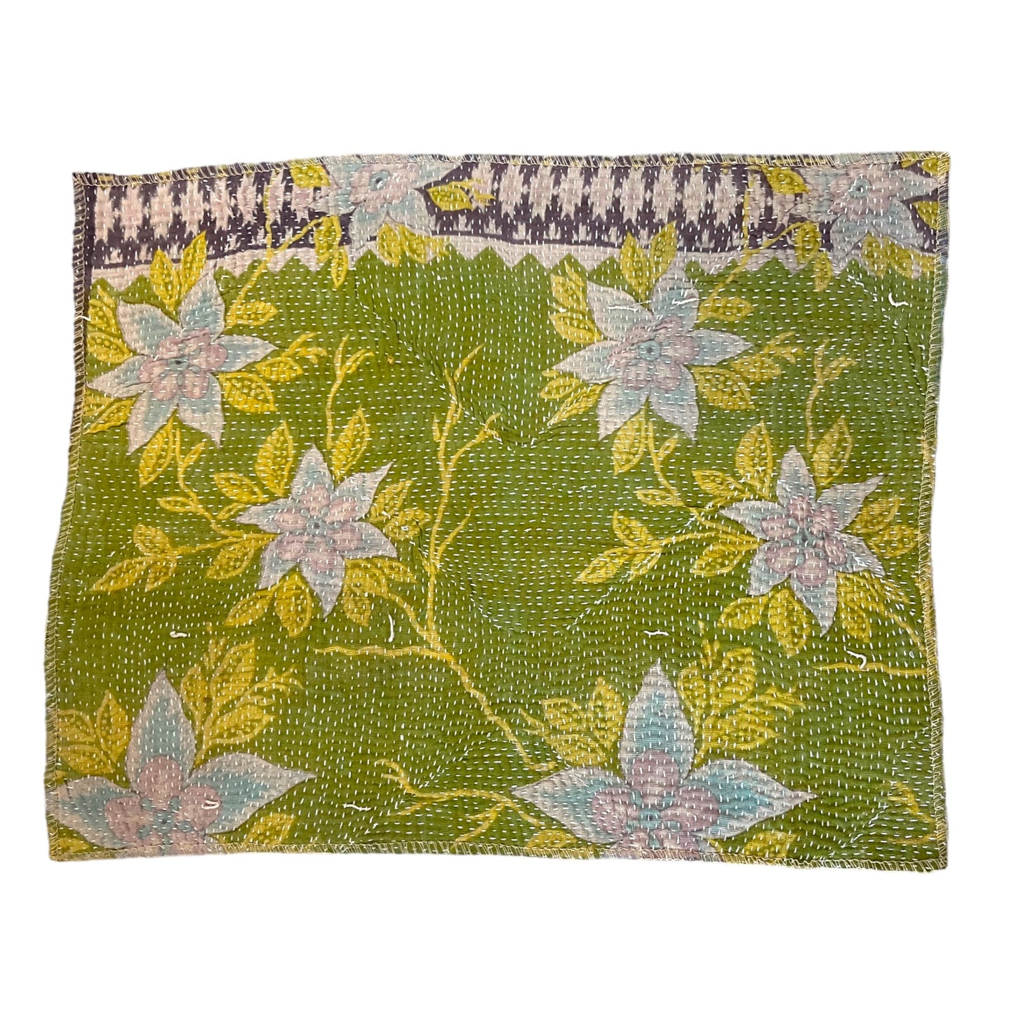 Green Kantha placemat reverse