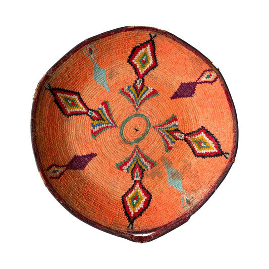 Bright orange vintage berber basket
