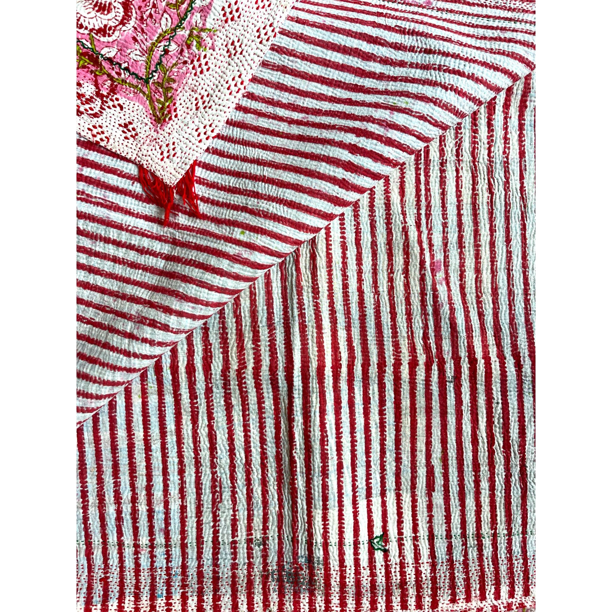 pink kantha block print