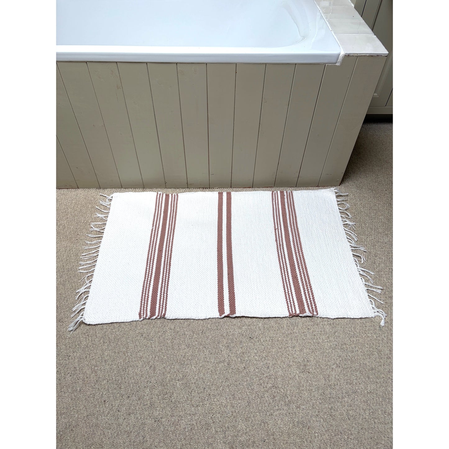 Brown Stitch Bath Mat