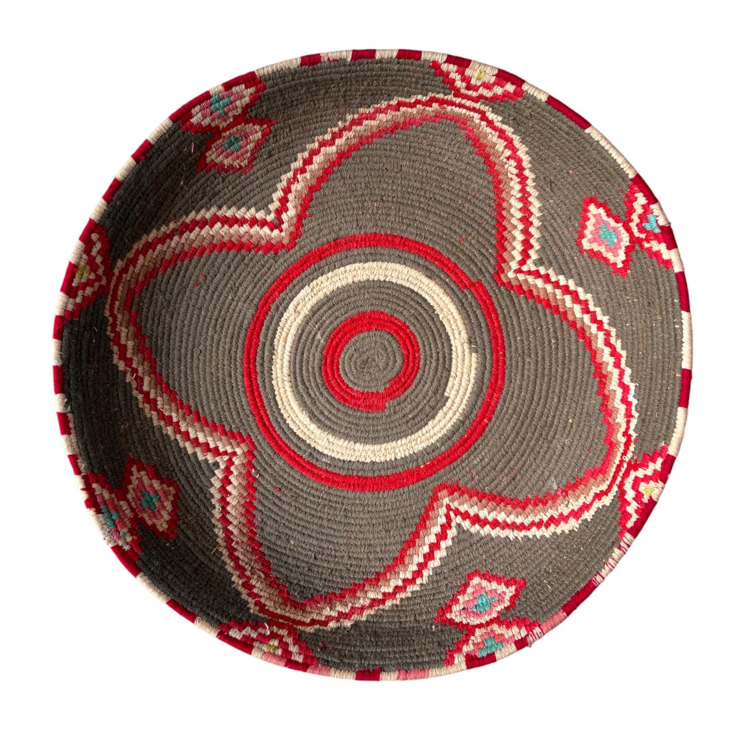 buff and red berber basket
