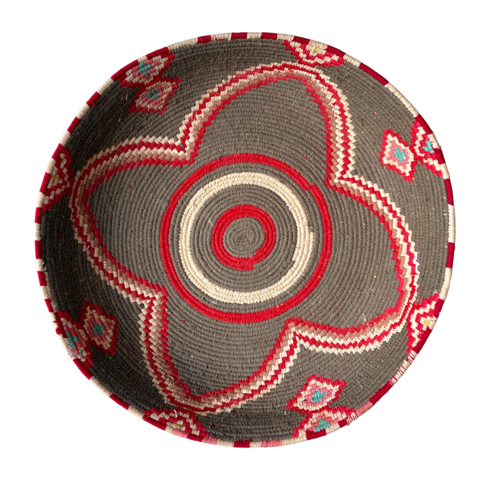 buff and red berber basket

