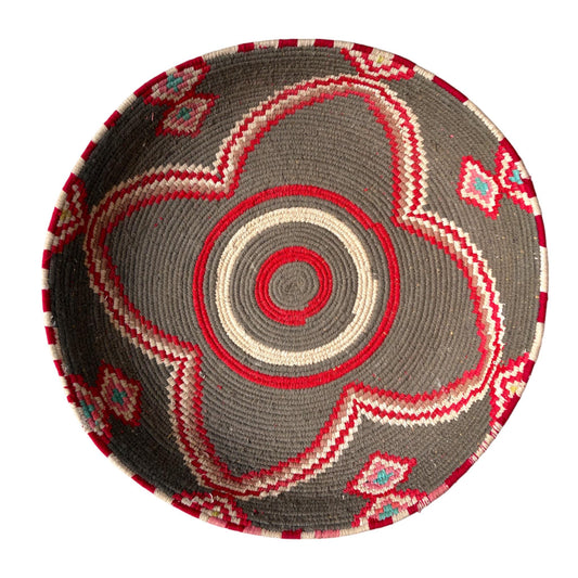 buff and red berber basket
