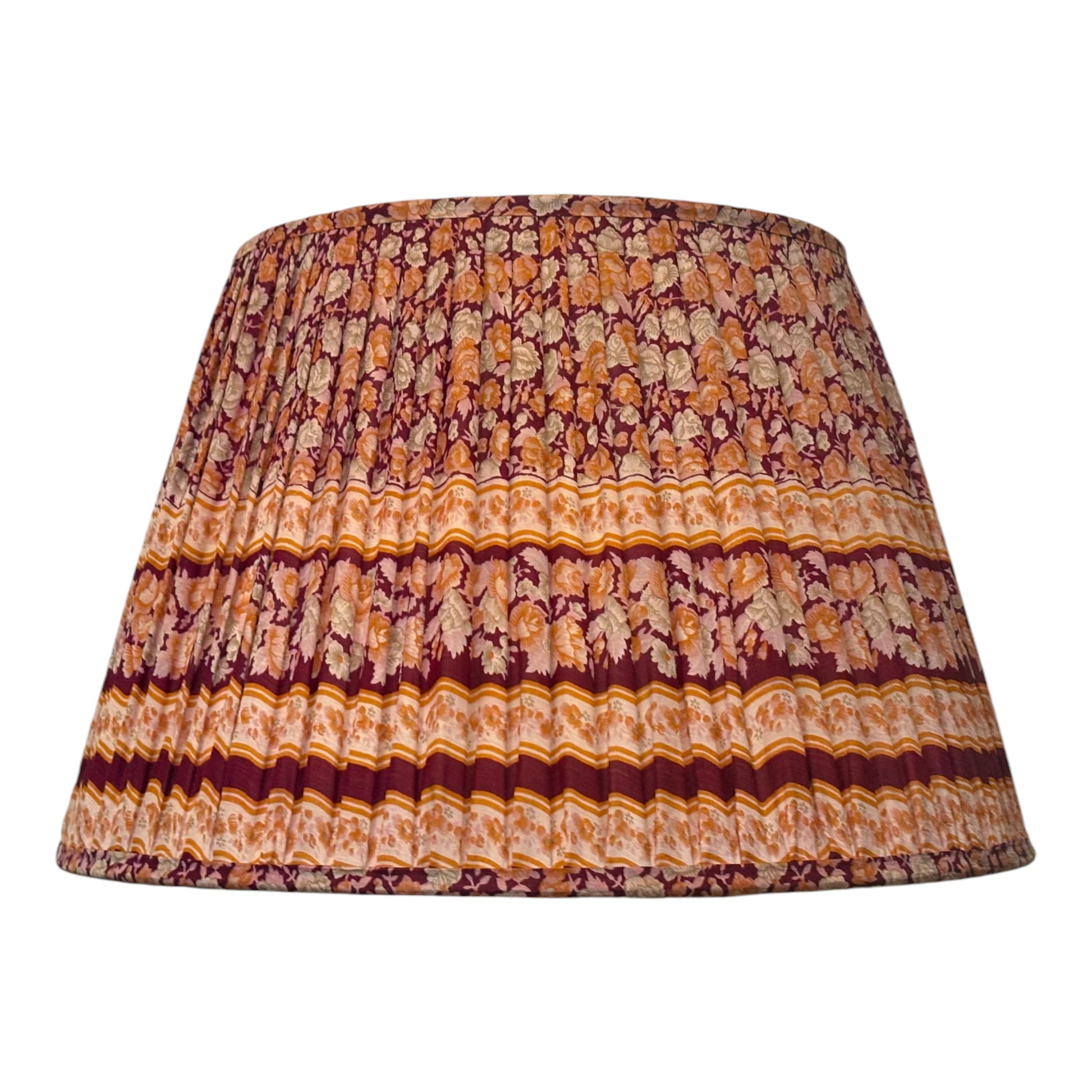 Claret and terracotta silk sari lampshade