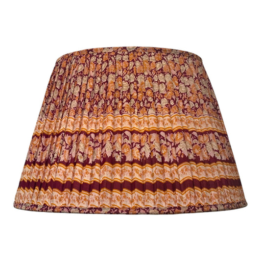 Claret and terracotta silk sari lampshade