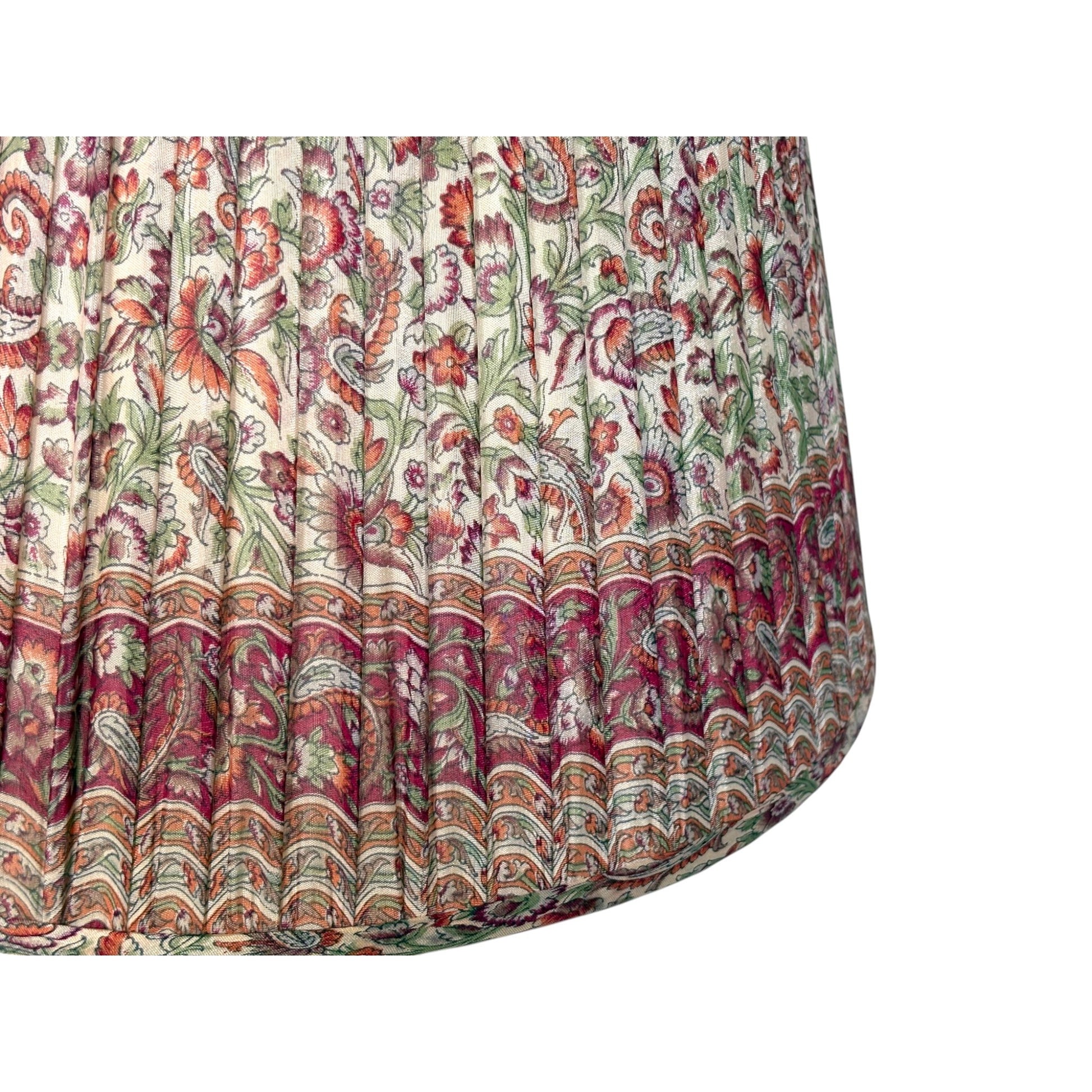 Pink paisley lampshade close up