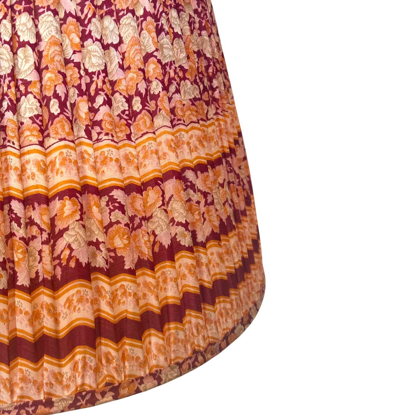 claret and terracotta sari lampshade close up