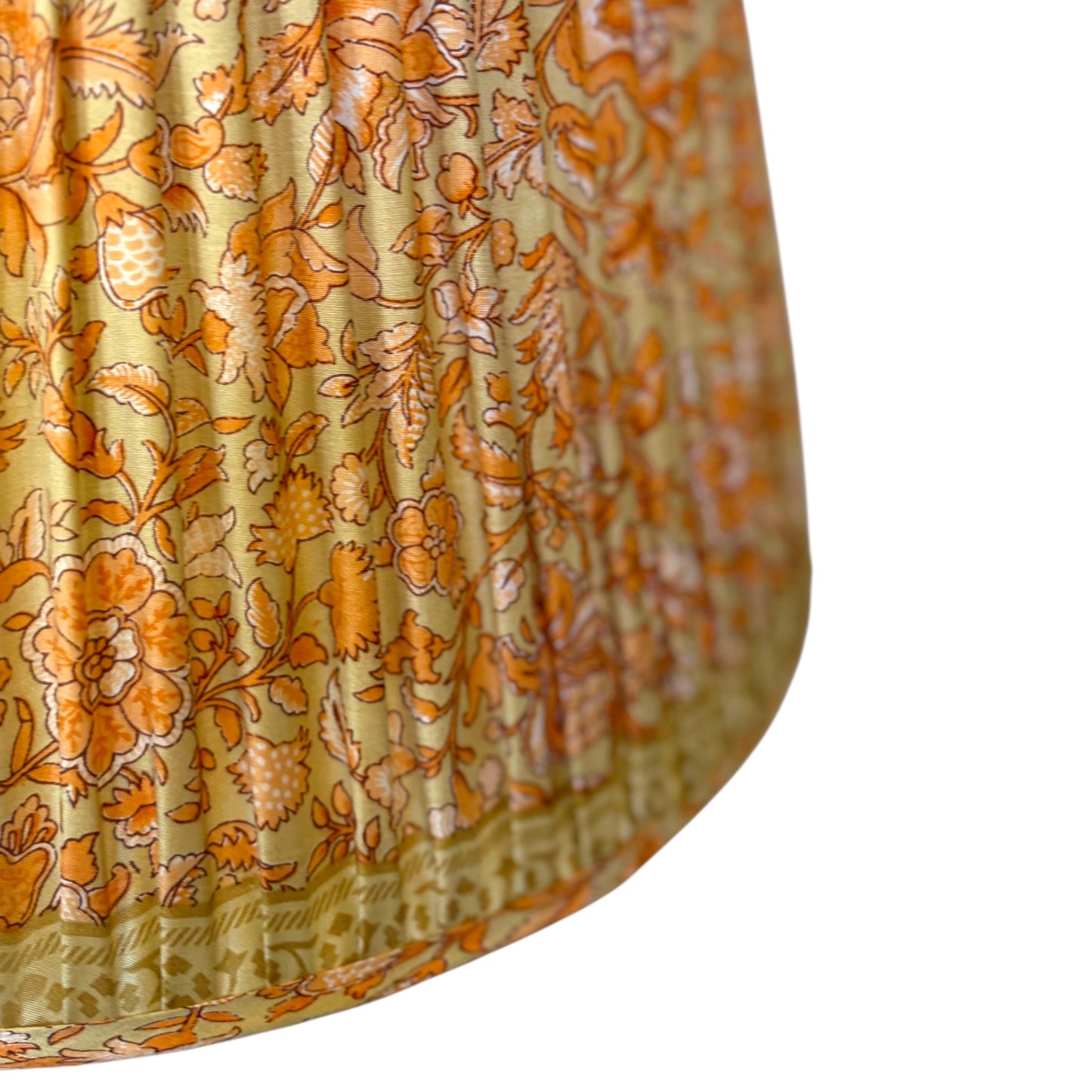 Tangerine and cream vintage silk sari lampshade