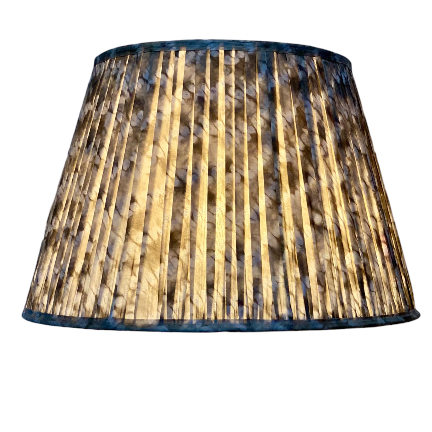 Shibori cochin lampshade lit