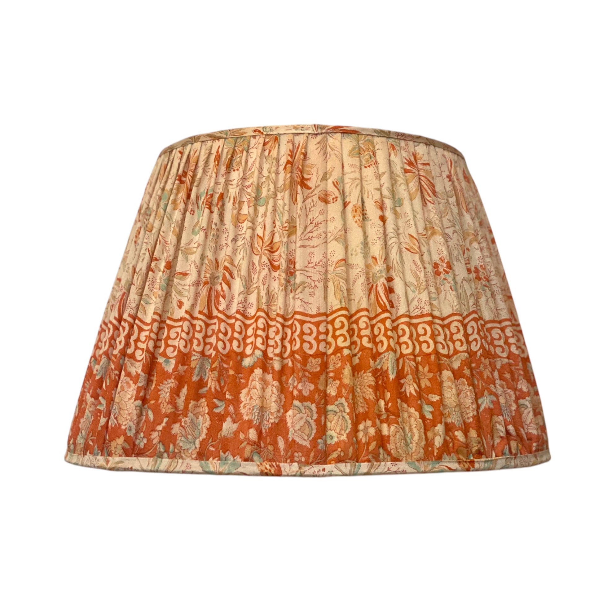 Coral vintage silk sari lampshade
