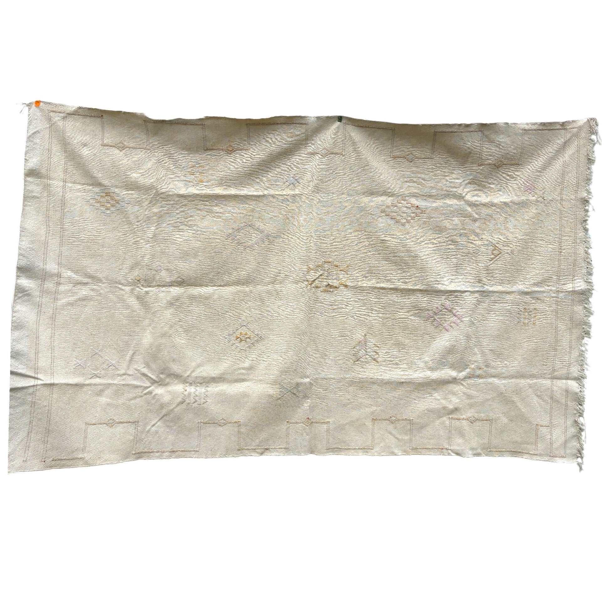 Cream cactus kilim rug
