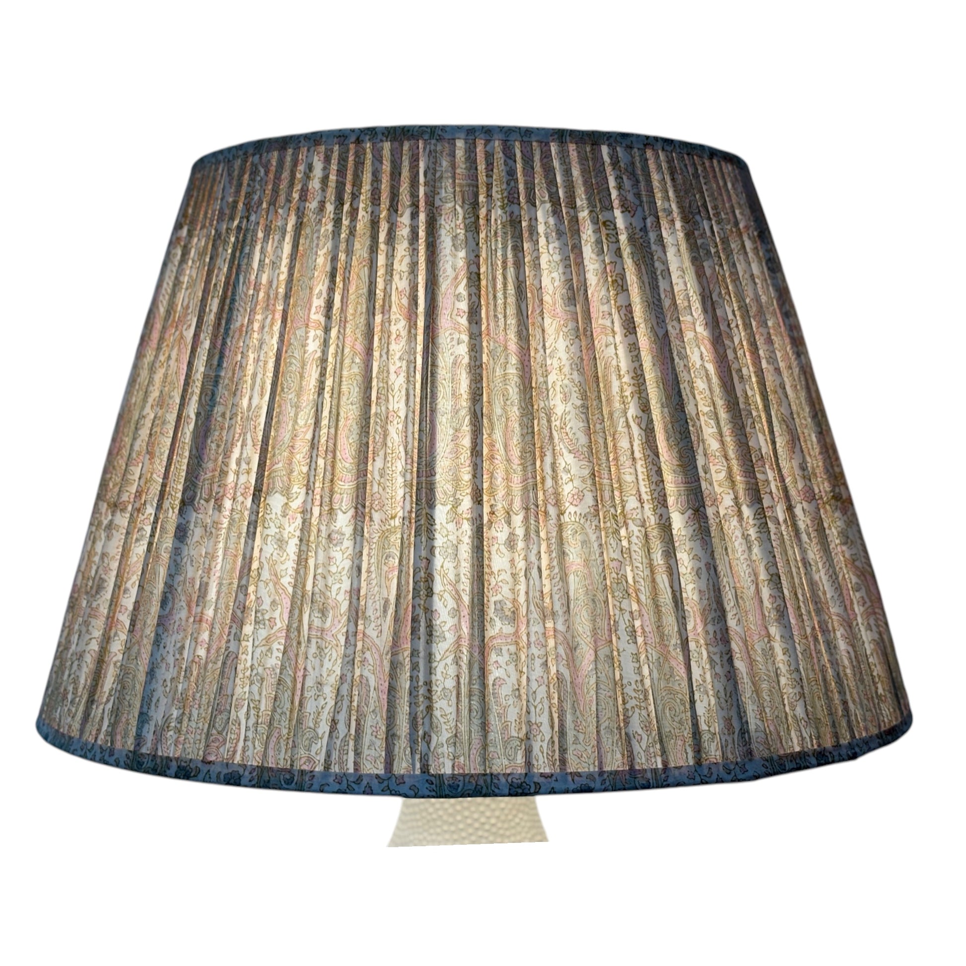 paisley lampshade lit