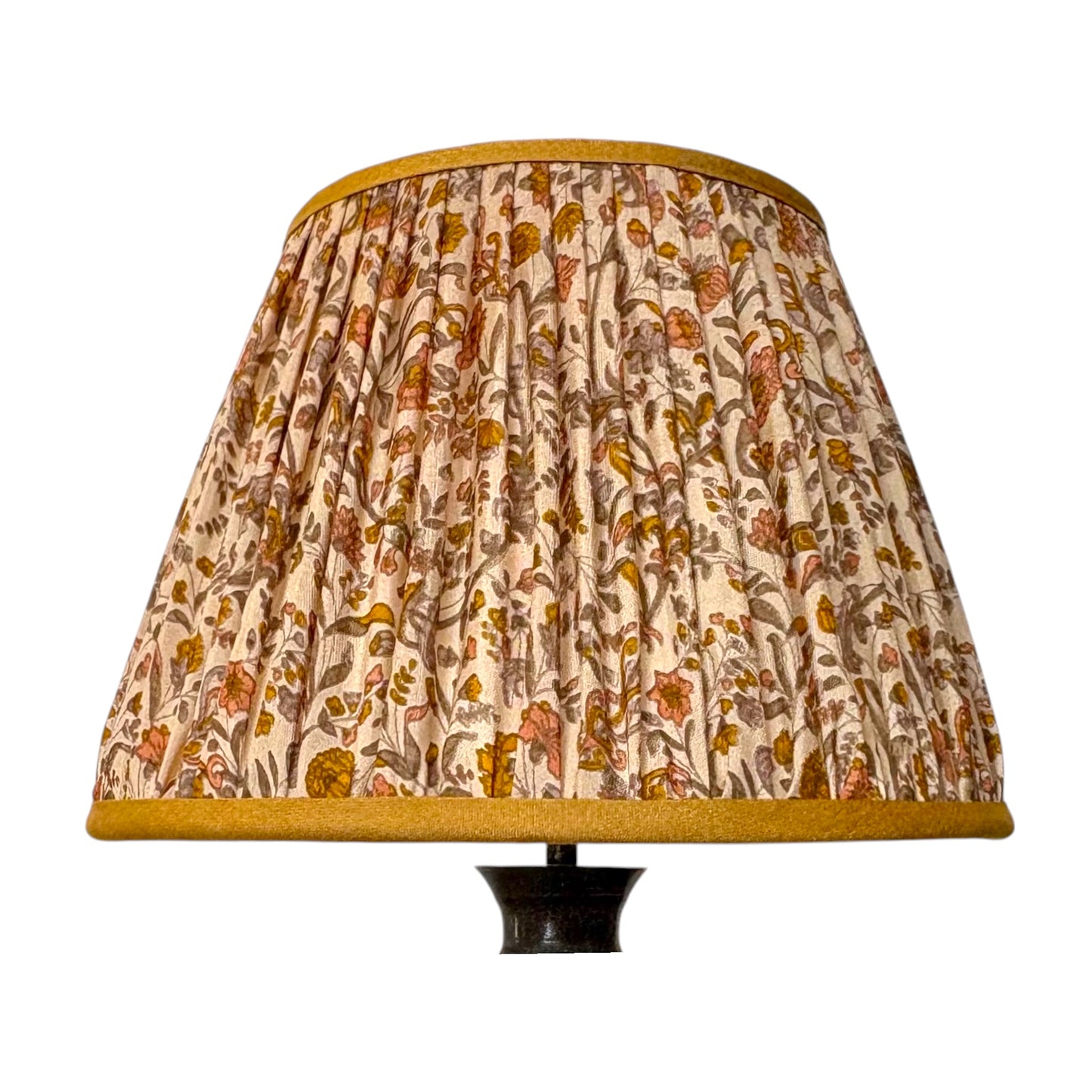 Cream and yellow paisley silk lampshade