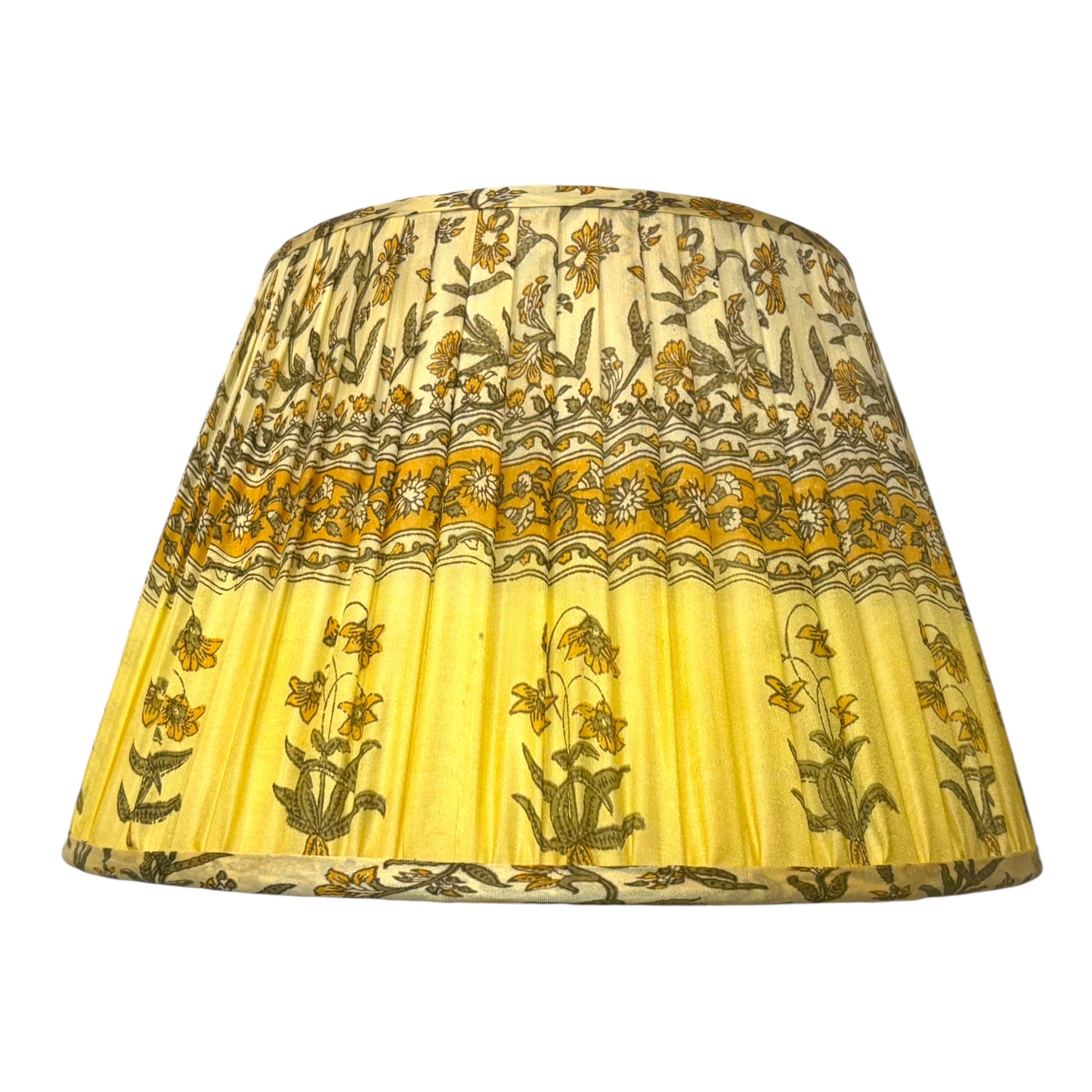Daffodil yellow vintage silk sari lampshade