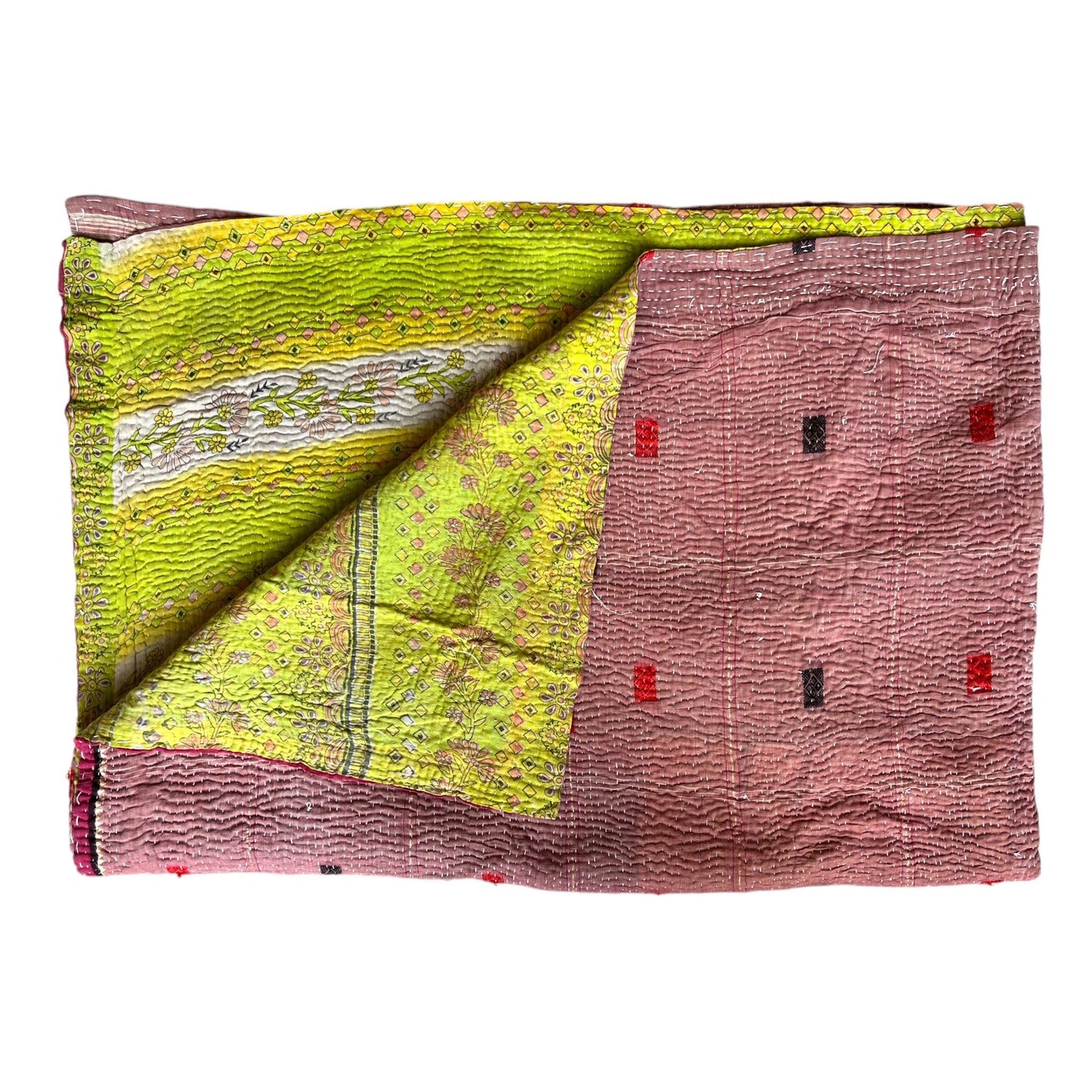 Dusty pink kantha quilt
