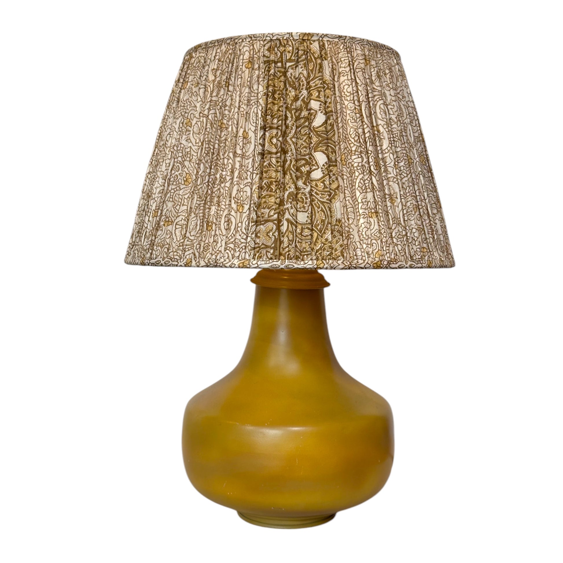 Ecru gold vintage sari lampshade and priyanka lamp