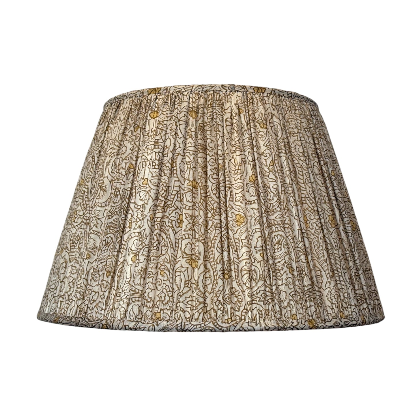 Ecru and gold sari lampshade