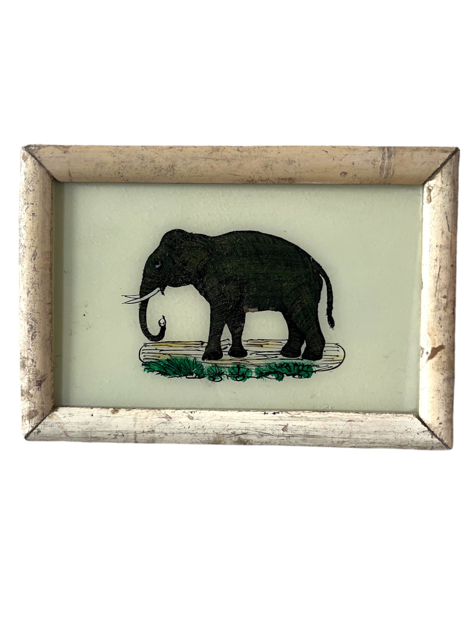 Elephant glass painting