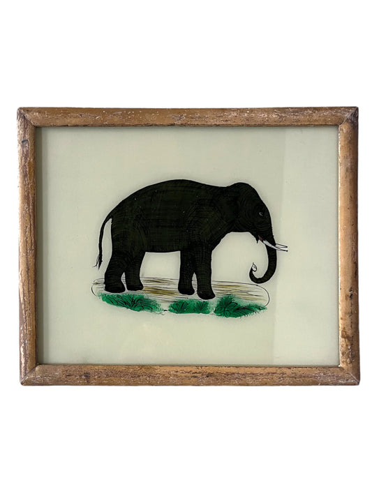 elephant medium glass painting