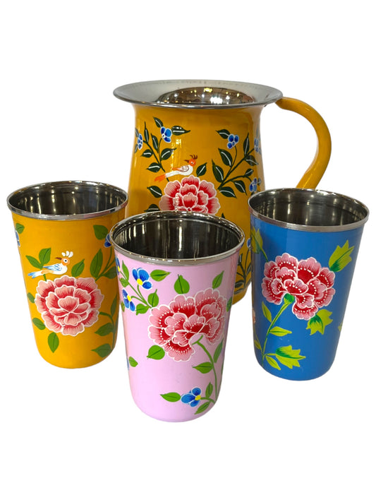 Enamelware cups and jug