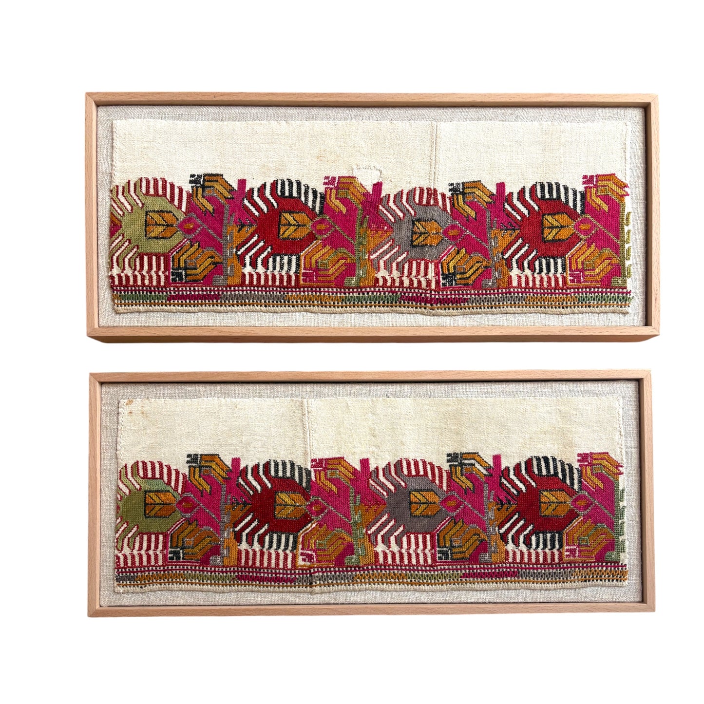 Framed vintage Ottoman textile fragment