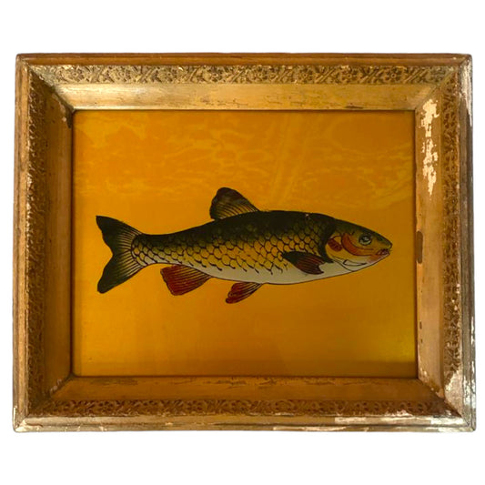 Golden fish glass painting