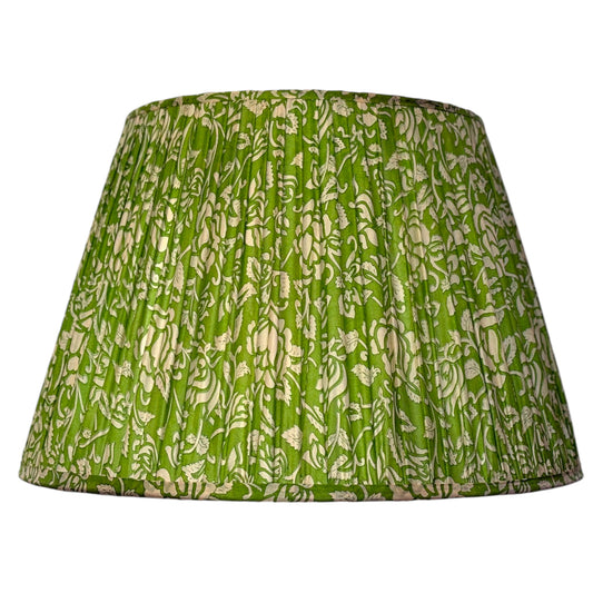Grass green silk sari lampshade 40cm