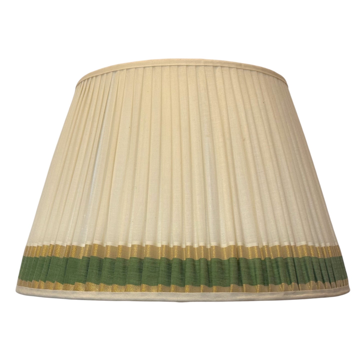 Green and dull gold keralan cotton lampshade
