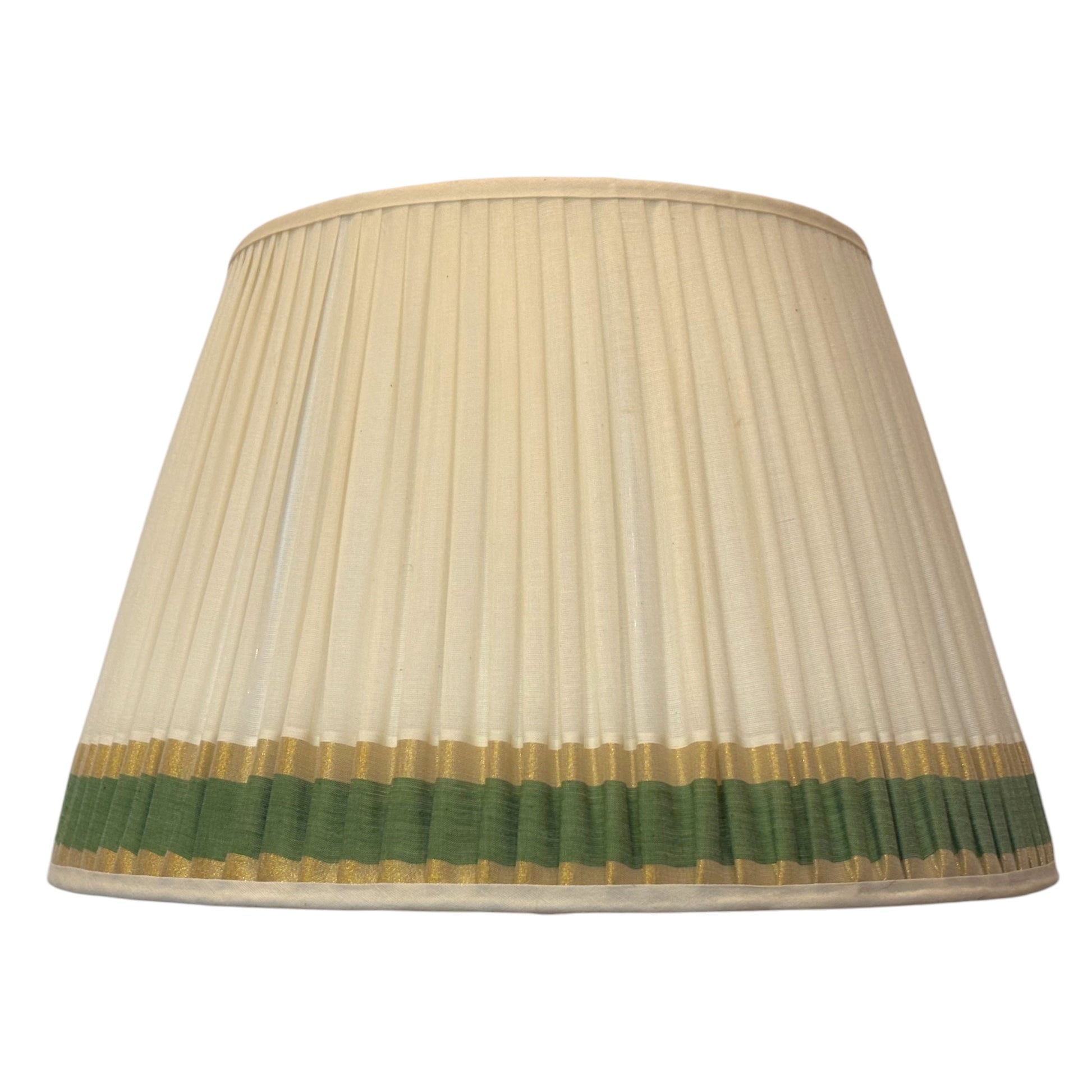 Green and dull gold keralan cotton lampshade