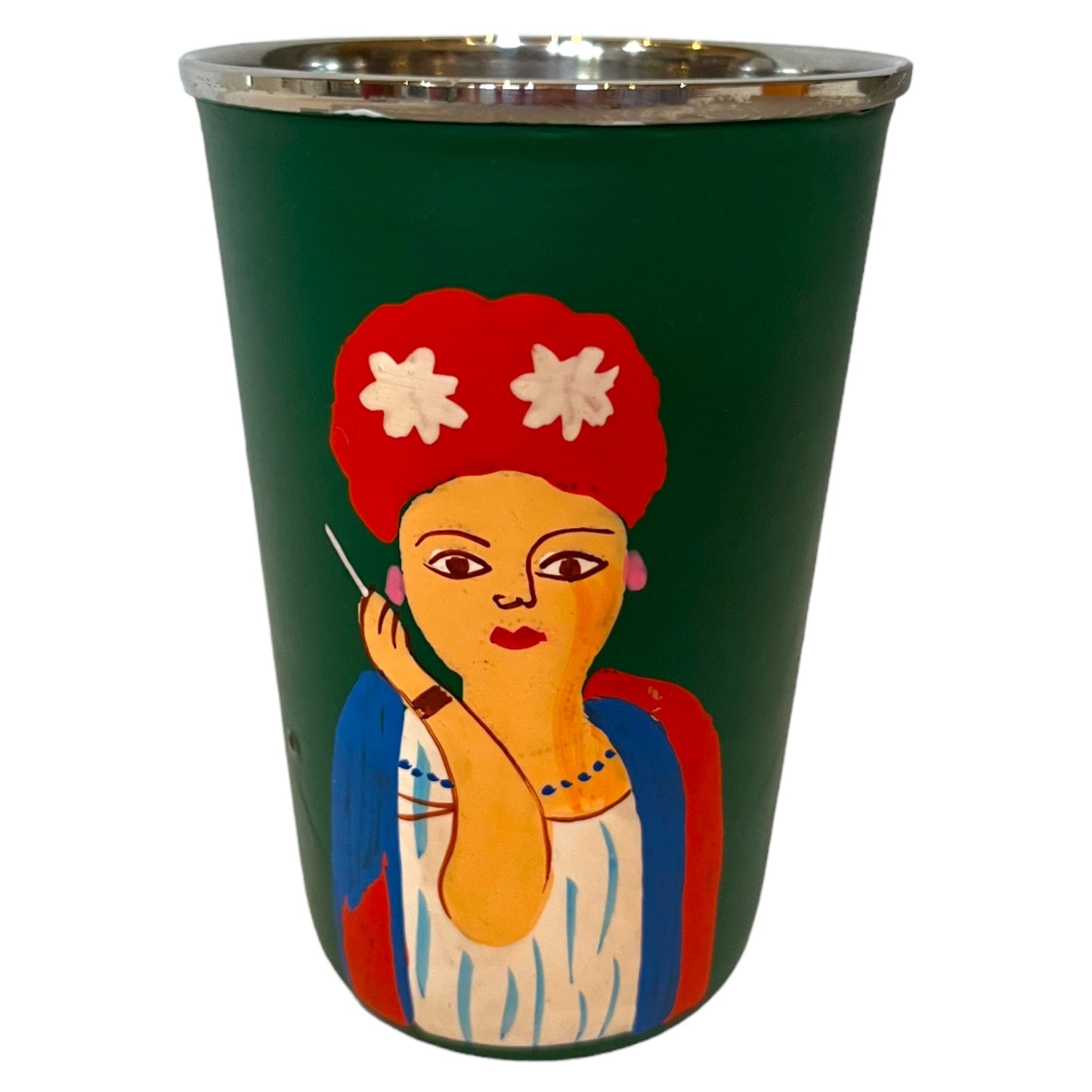 Hand painted enamel cups