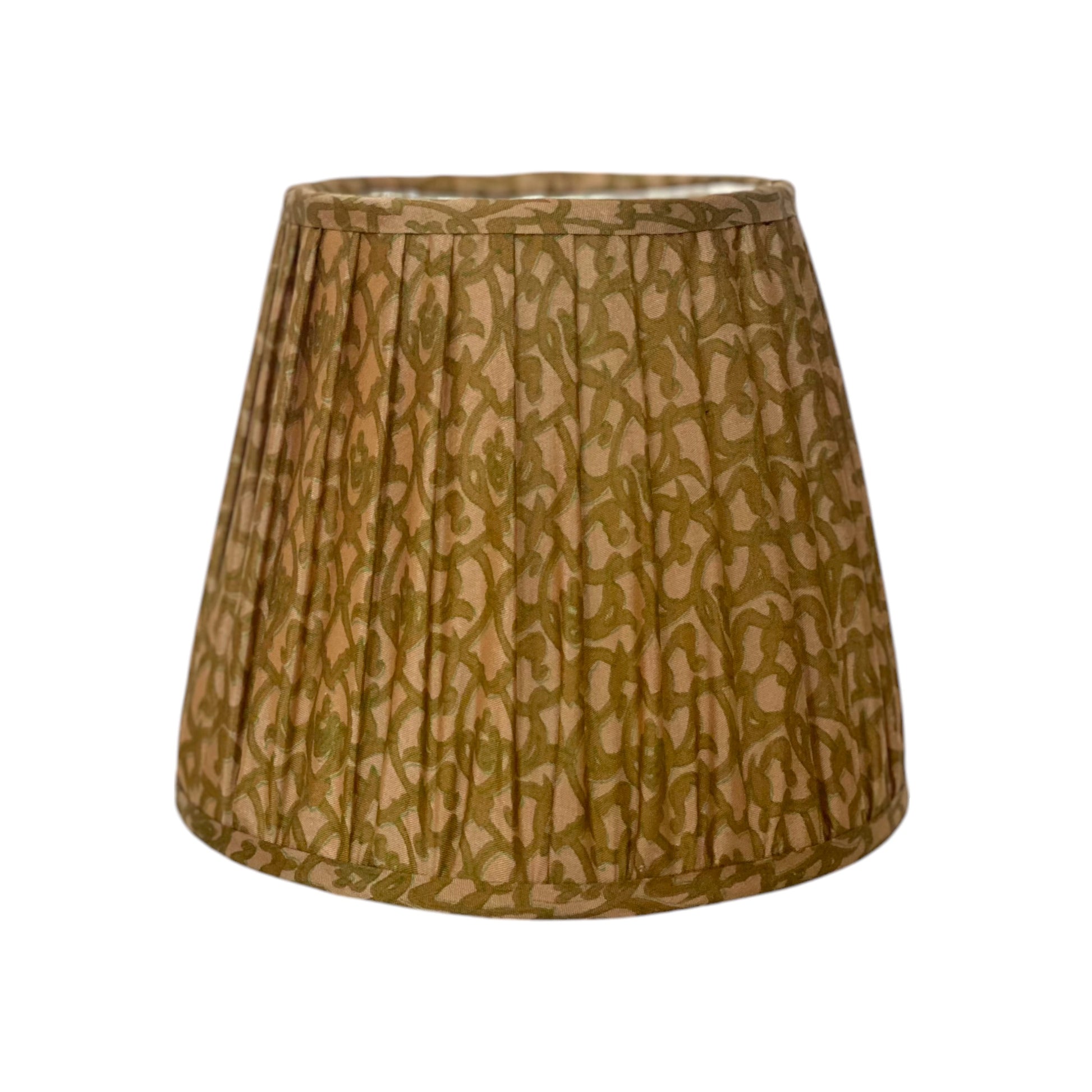 Green link silk sari lampshade
