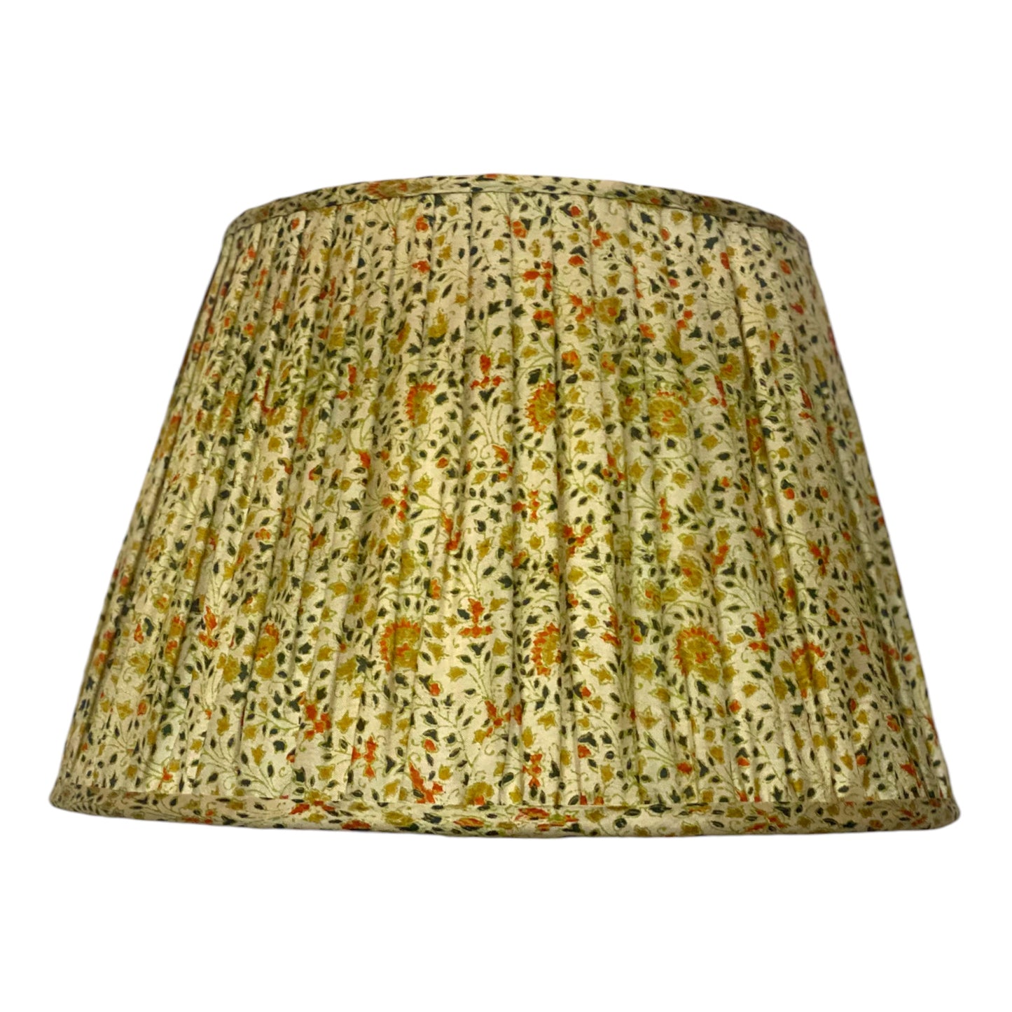 Green and orange vintage silk sari lampshade
