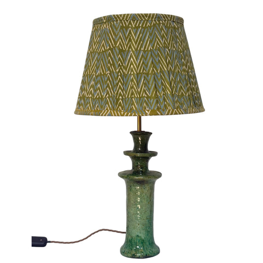 green tamegroute candlestick lamp