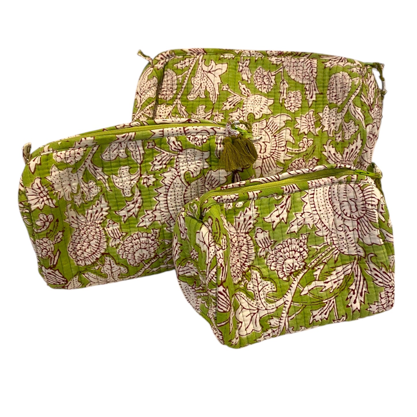 Green wash bag set of 3