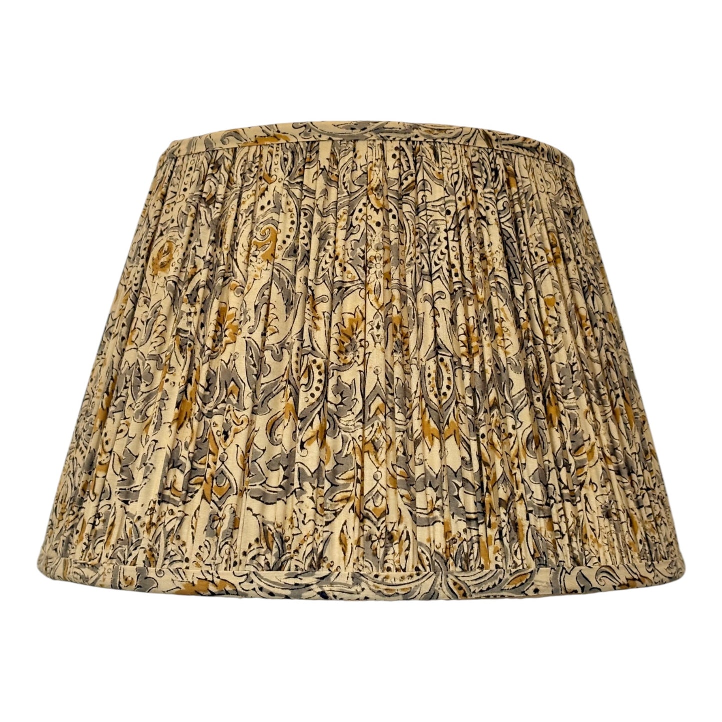 Grey and ochre cotton lampshade