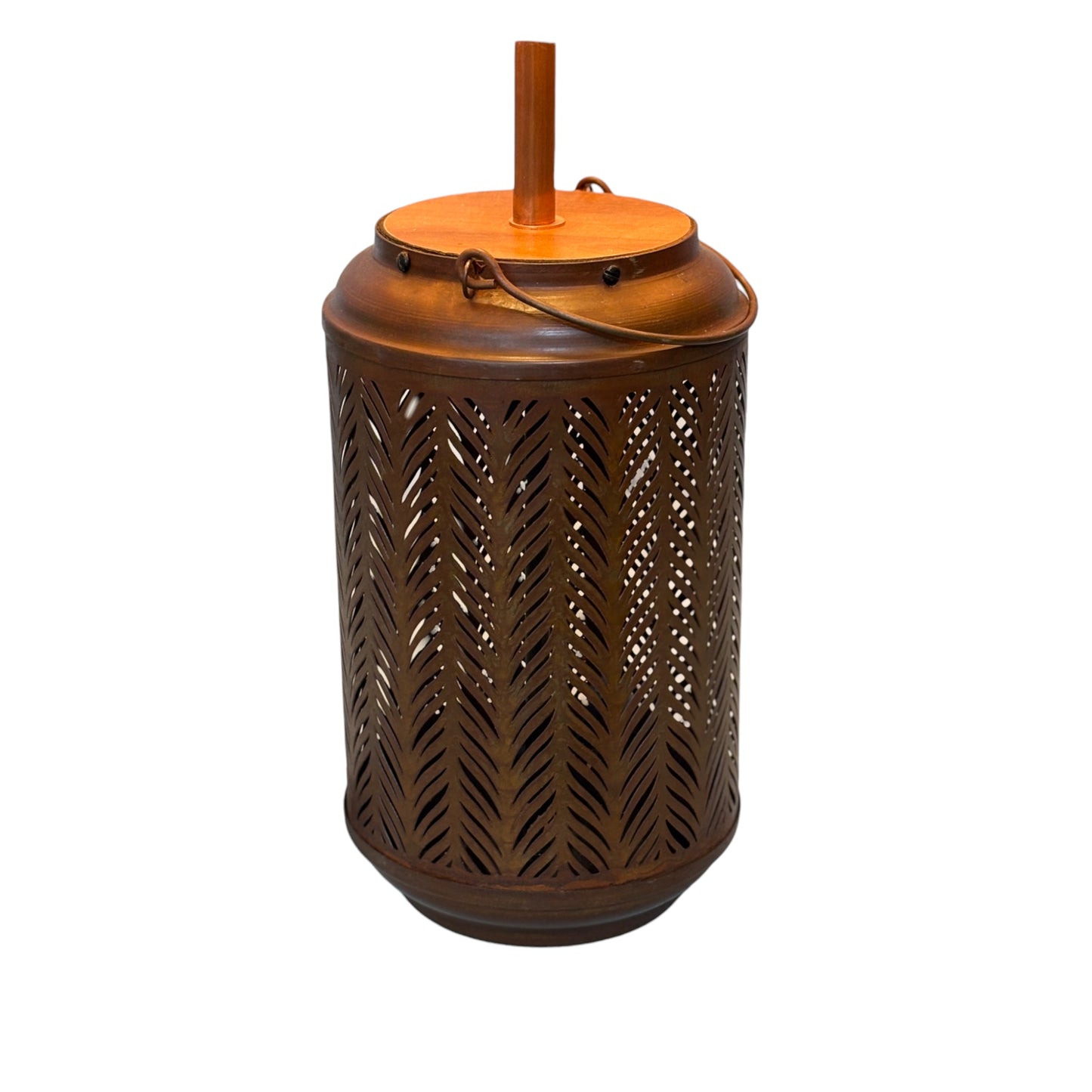 Hurricane lamp close up lit