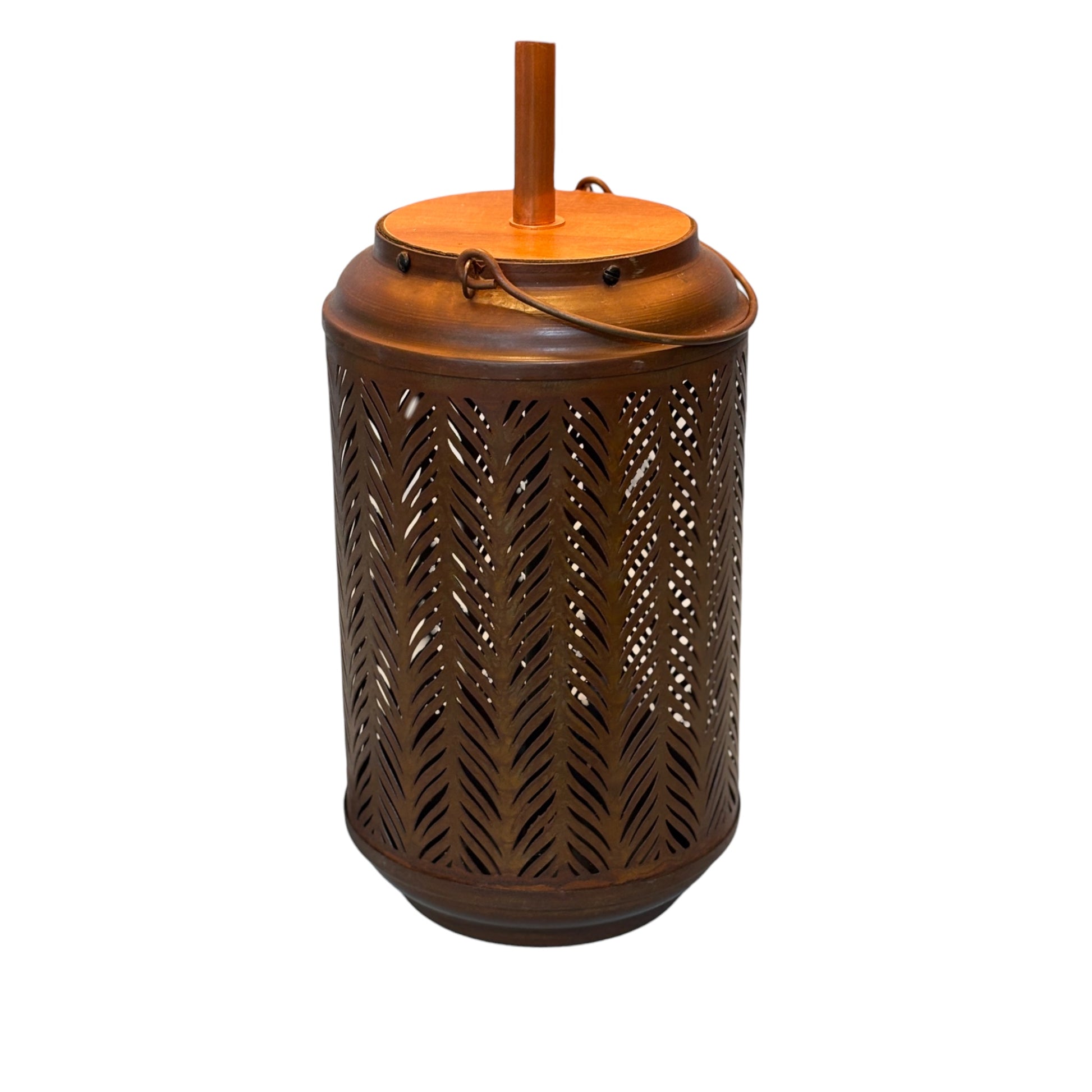 Hurricane lamp close up lit