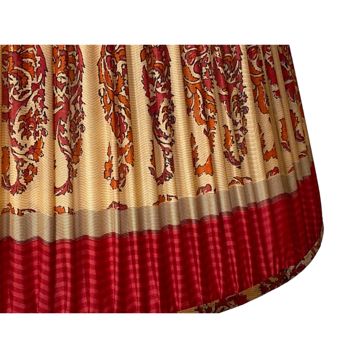 Red and Orange Vintage Silk Lampshade