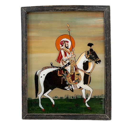 Indian figures glass painting