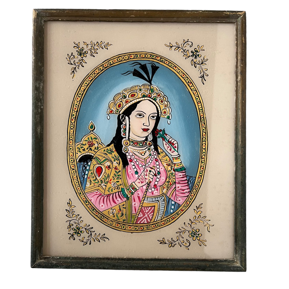 Medium Indian Figures Glass Painting – Samarkand Design