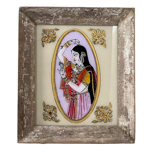 Indian figures glass painting 3