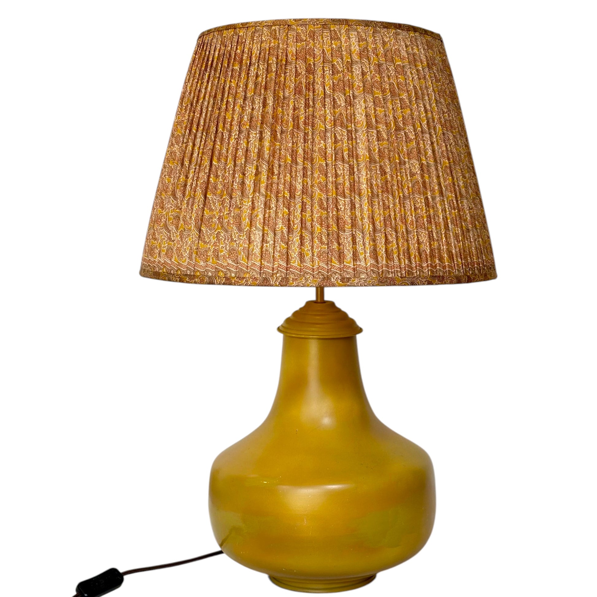 Indian yellow lampshade on Priyanka table lamp