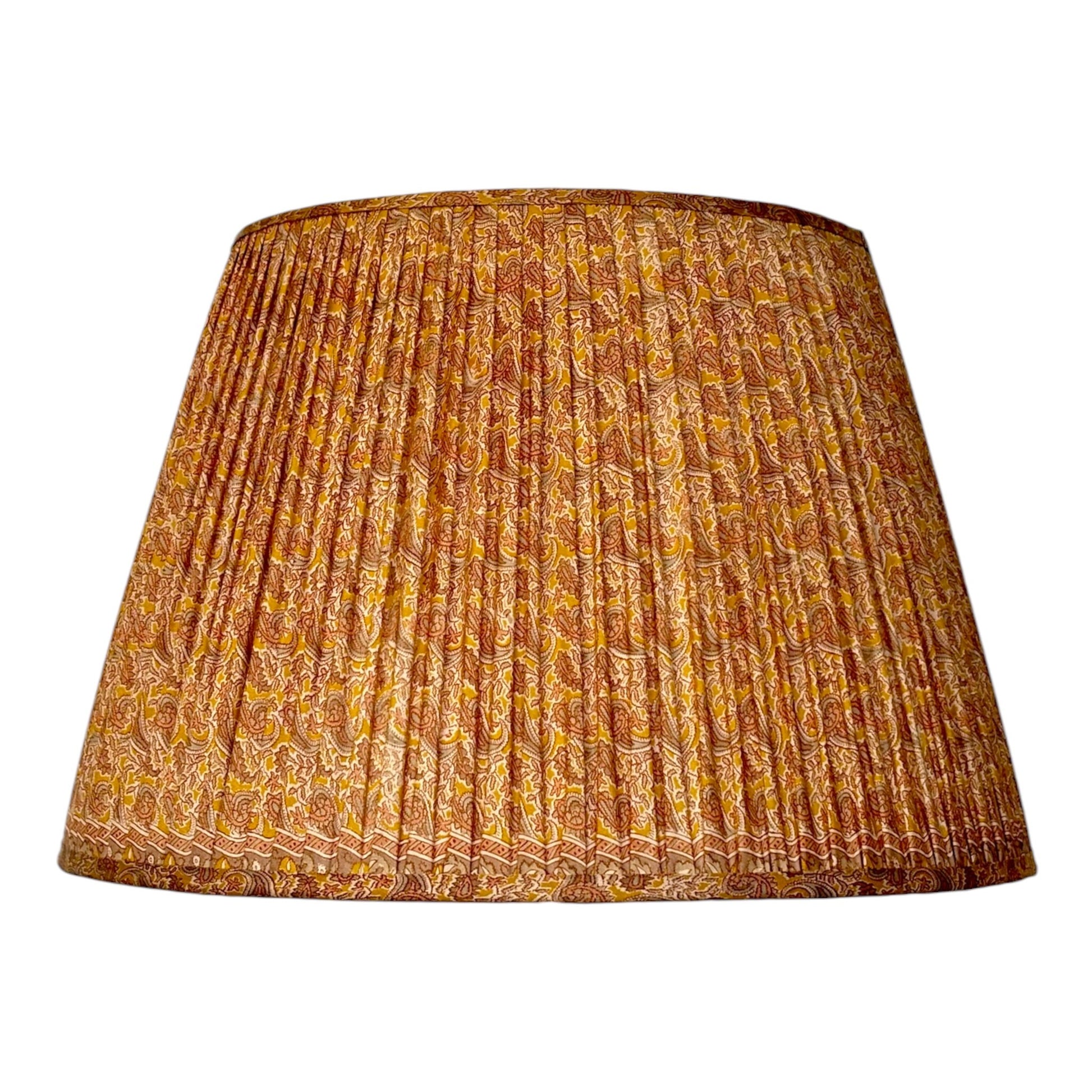 Indian yellow silk sari lampshade