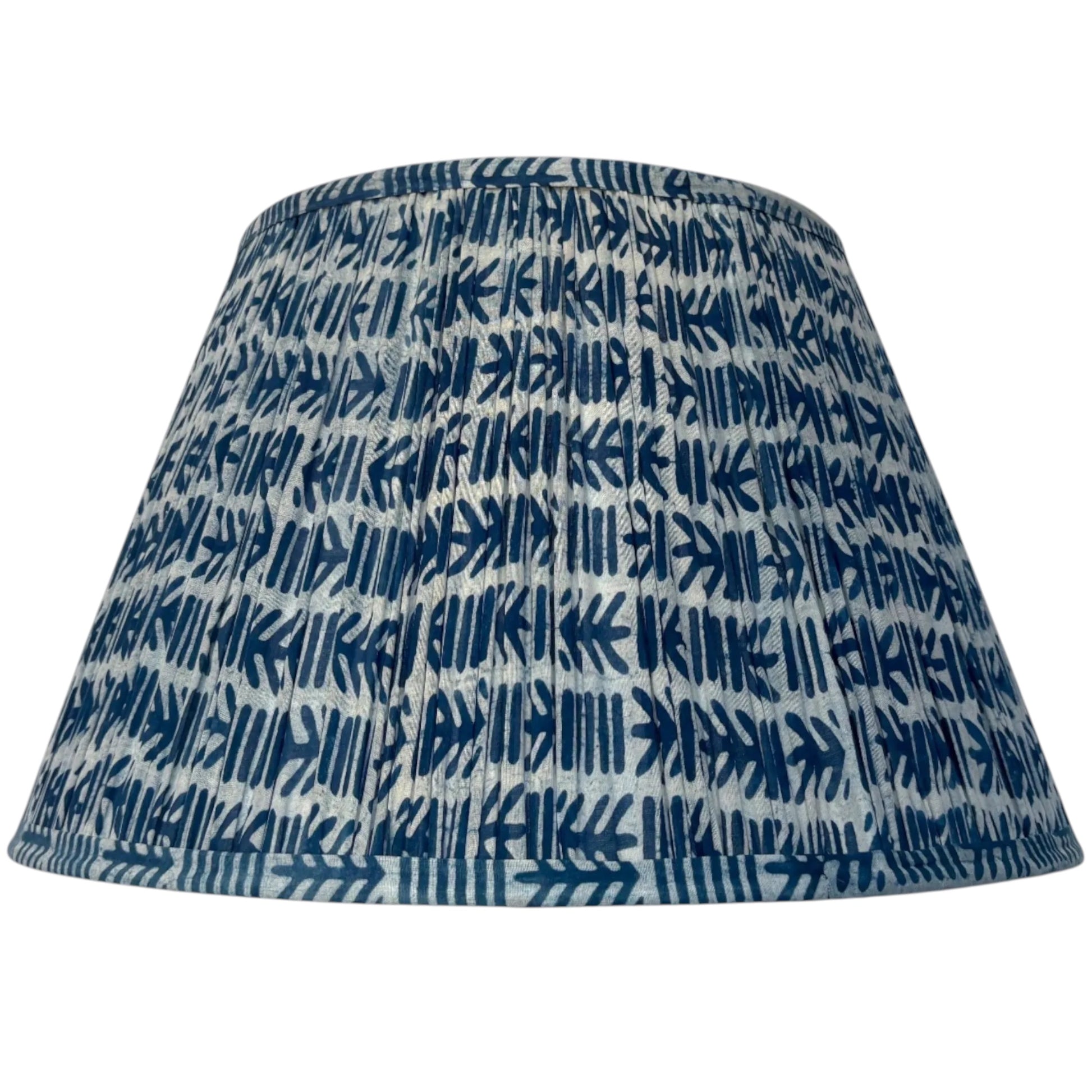 A cotton lampshade in indigo