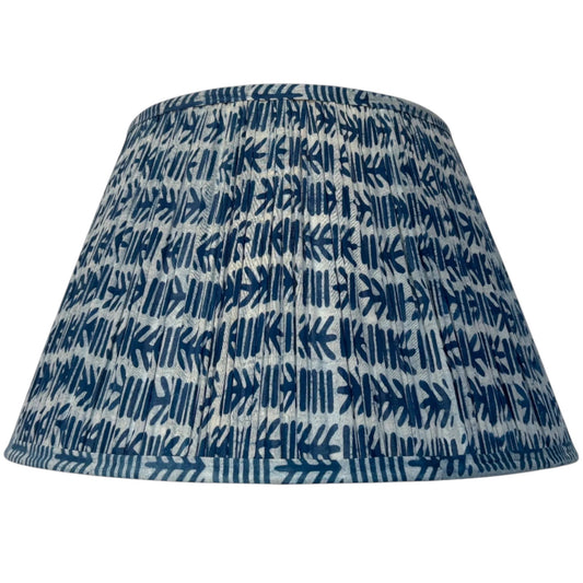 A cotton lampshade in indigo