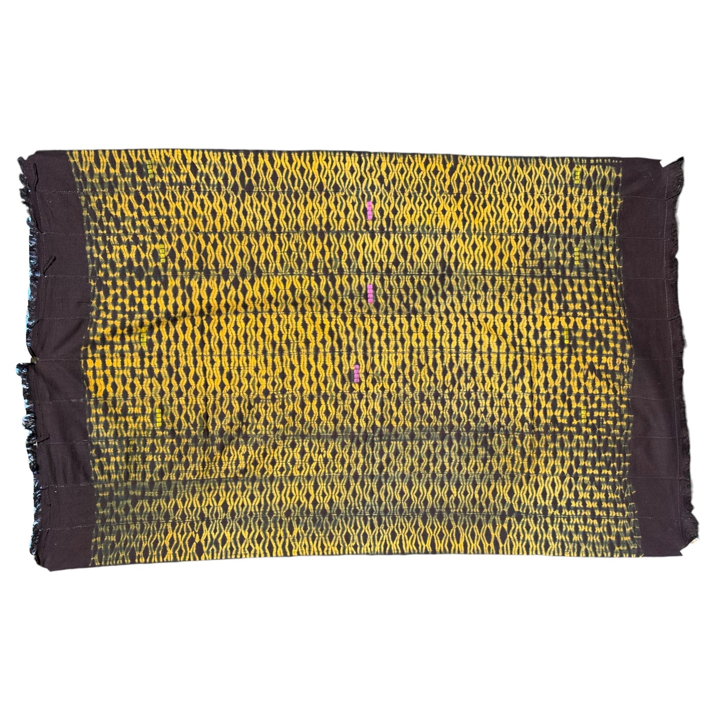 Yellow indigo mud cloth